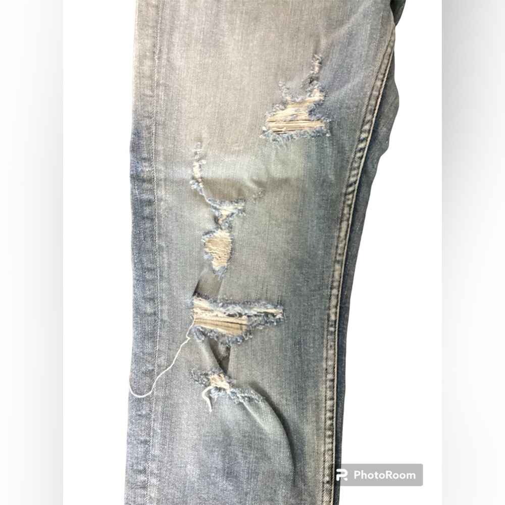 ZARA Womens Light‎ Wash Straight Leg Distressed Jeans Blue Size 02 - Picture 5 of 8